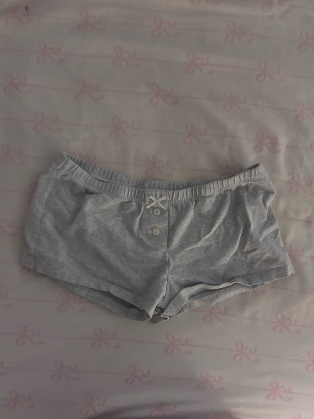 Brandy Melville Light Gray boxer shorts with bow